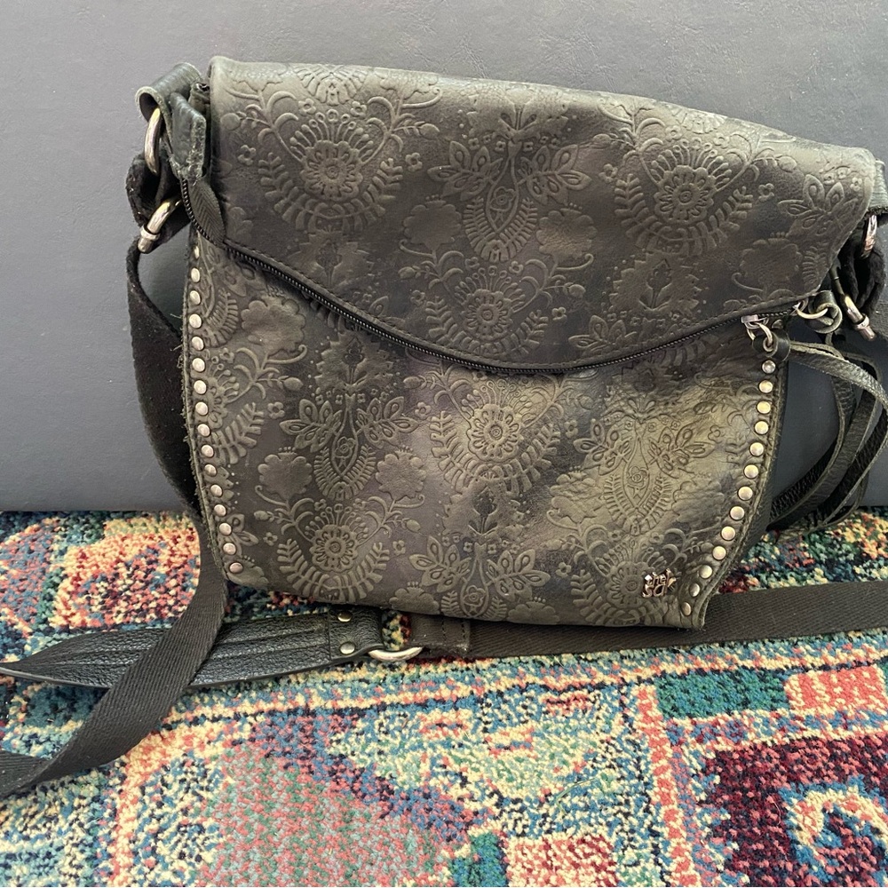 The Sak Black Embossed Crossbody Bag